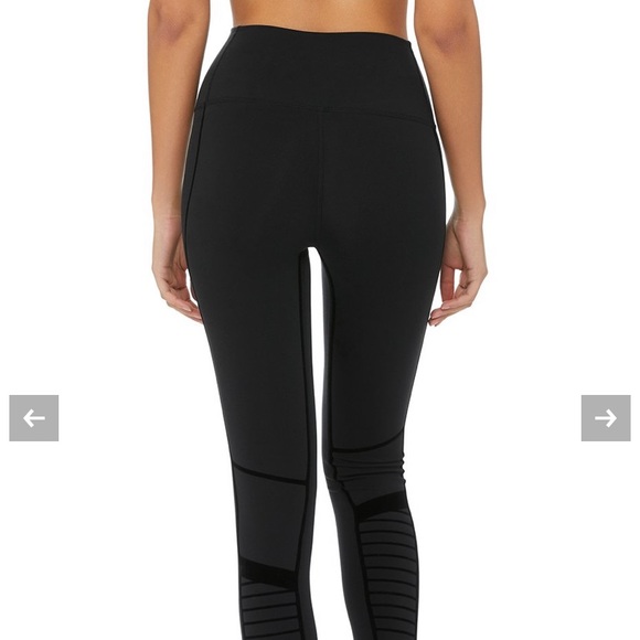 ALO Yoga Flocked Velvet High Waist Moto Leggings - Picture 5 of 5